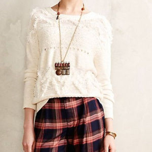 Anthropologie MOTH Sweater Fringe Textured - L